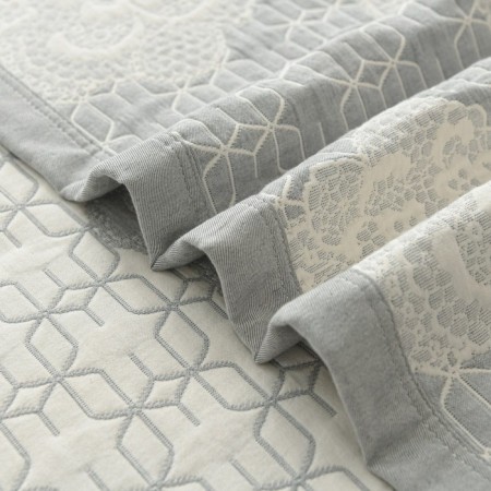 Bedspread, size 250x260 cm, gray color-2
