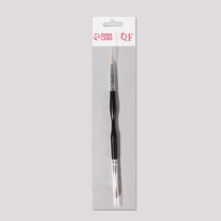 Brush for building and design of nails, bilateral, petal/point, 18.5 cm, black color-5