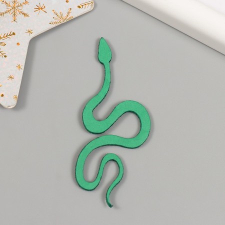 Decor "Green Snake" Foam Glitter, 7 cm (set 6 pcs)-4