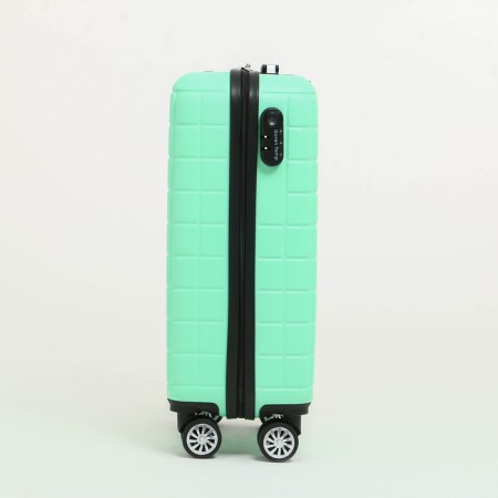 Small suitcase 20 "On a zipper, code castle, 4 wheels, mint color-5