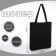 A shop bag without fastening, from textiles, black color