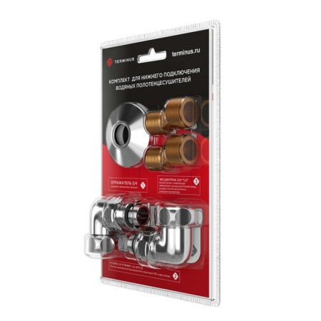A set for the Terminus towel rail Standard, a corner with a slope of 3/4x1/2 g/w, exclus, reflection-1
