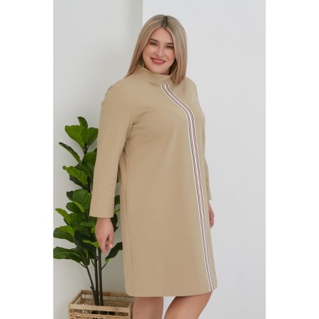 Women's dress, size 54, beige color-3
