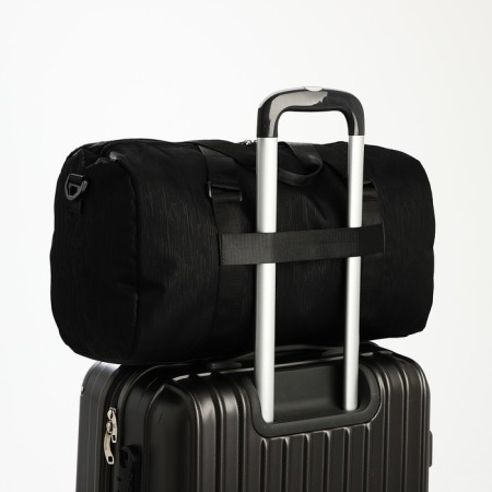 Road bag with lightning, external pocket, suitcase holder, long belt, black color-3