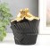 Souvenir Polystone stand "Two golden birds on a black twisted sheet" 12.5x10x10 cm