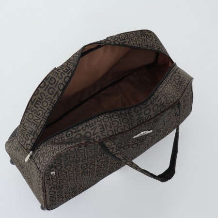 Road bag on wheels, outer pocket, brown color-4