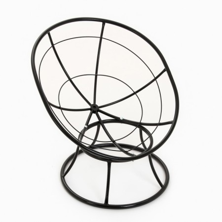 Armchair "Donut" with a green pillow, black stand, 55 x 40 x 61 cm-4