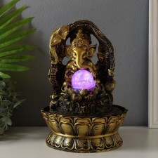 The desktop fountain from the network, the Ganesha backlight in the arch with lotus 28.5x20.5x20.5 cm