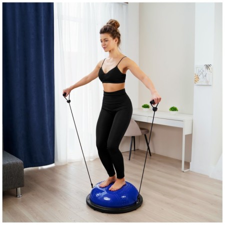 Half -sphere BOSU gymnastic onlytop, massage, with a pump, 55x25 cm, blue color-2