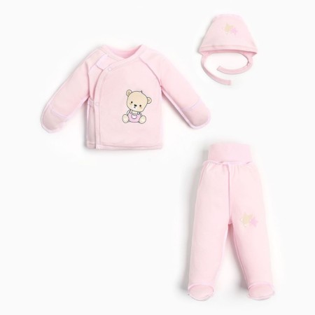 A set for a girl (3 subjects), pink/bear, height 62 cm