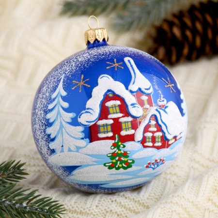 Ball "Snow landscape" 9.5 cm mix-1