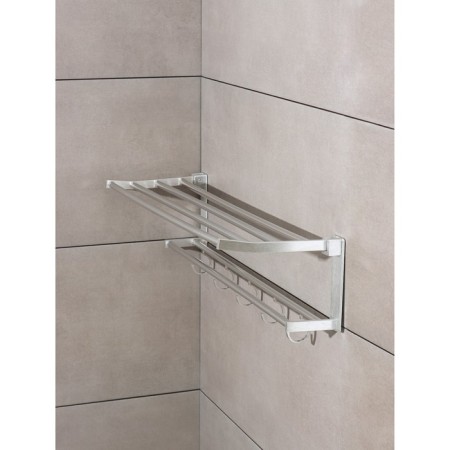 Foal shelf with a holder of towels, 5 moving hooks, 59.5 × 20.5 × 15 cm, aluminum-7