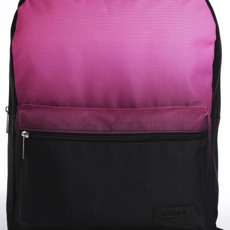 School textile school backpack with pink gradient, 38x29x1 cm, lightning department, black/pink color-2