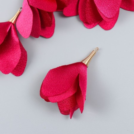 Decor for creativity Textile "Bun, raspberry color" set 6 pcs 6 cm