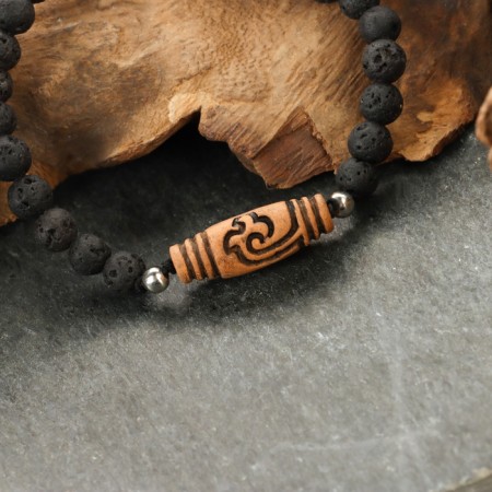 Bracelet from Lava with bead Ji "Green Tara" No. 3-2