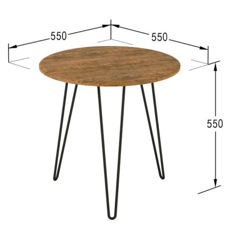 Journal table "Reed 530", 550 × 550 × 550 mm, American oak color-1