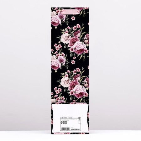 Package for the bottle "Flower combination", black, 12 x 40 x 10 cm-1