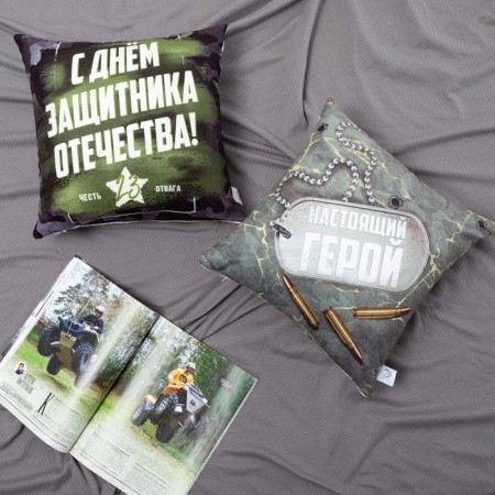 Pillowcase of decorative Ethel "Defender of the Fatherland" 40x40 cm, 100% p/e-1