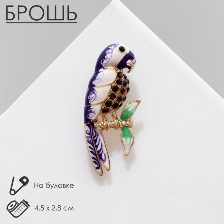 Broach "Bird" Parrot, colored in gold