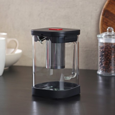 Glass teapot "Hugge", 1 l, with a metal sieve-1