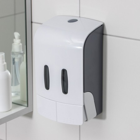 The dispenser for an antiseptic or liquid soap is mechanical, double, 1000 ml, plastic-2