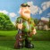 Garden figure "Hunter with a gun" 63x35x23cm