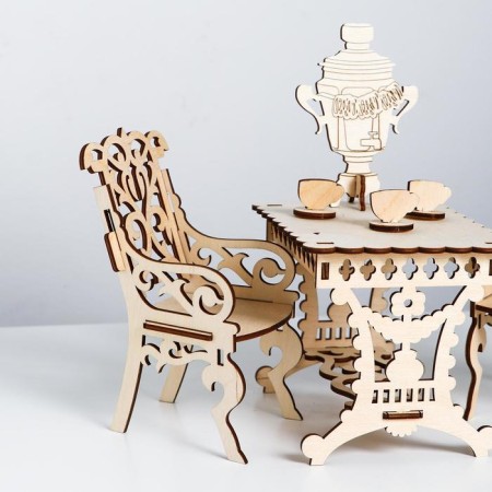 Designer "Dining room with a samovar for dolls Barbie"-1