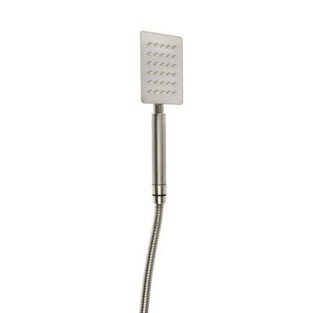 Zein bath mixer, square, pour 35 cm, with a shower set, stainless steel, satin-8