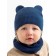 A cap on ties with ears children's Amarobaby Pure Love Bear, with a lining, size 40-42 cm, blue color