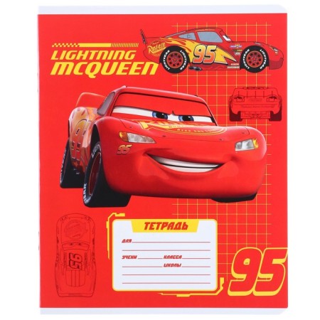 Notebook in a cage 12 sheets, 5 types of mix, cover coated cardboard, cars-12