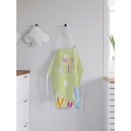 Apron of a kitchen with a photo print "Color Congratulation with Easter", adjustable, size OS-1