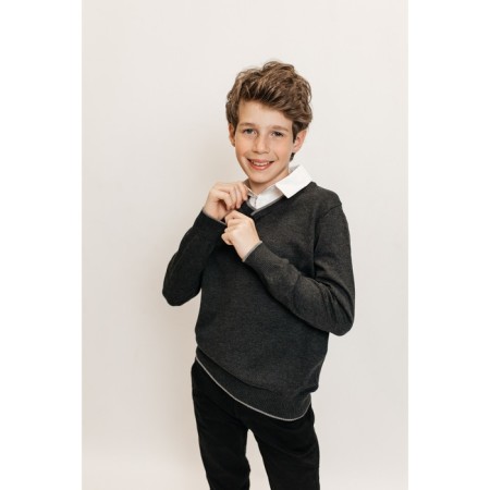Jumper for boys, height 110-116 cm, dark gray color-7