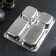 Deep tray of stainless steel, 4 sections, 28 × 22 × 4.5 cm, 420 ml/280 ml
