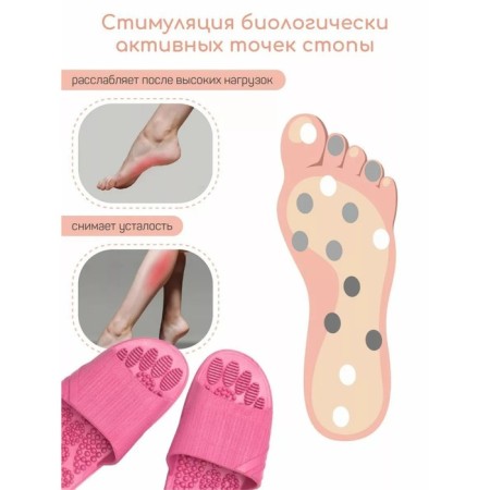 Slippers with a massage effect, open nose, size 38-39, fuchsia color-1