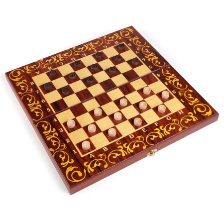 Board Game 3 in 1 "Mahon": chess, backgammon, checkers, wooden board 40 x 40 cm-2