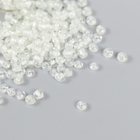 8/0 beads in the bottle "translucent" glows under UV green 20 g 6x2x2 cm-2