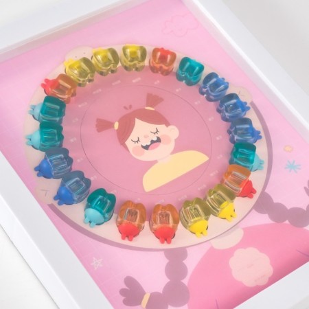 Photo frame plastic 9x9 cm "Milk tooth" pink 2x23x27 cm-2