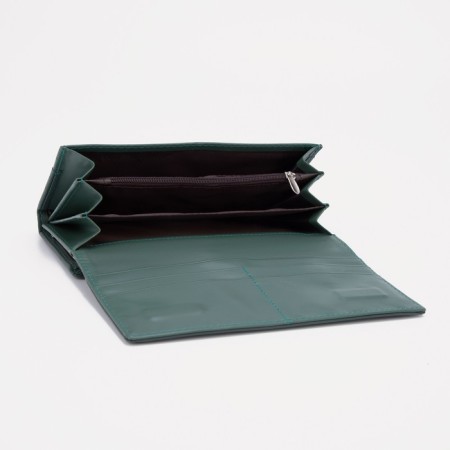 Women's wallet on magnets, green color-2