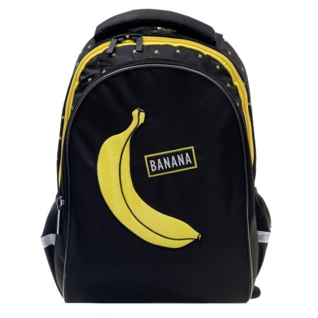 School backpack 40 x 26 x 19 cm, ergonomic back, Hatber Sreet, Banana, Black/Yellow NRK_77087-3
