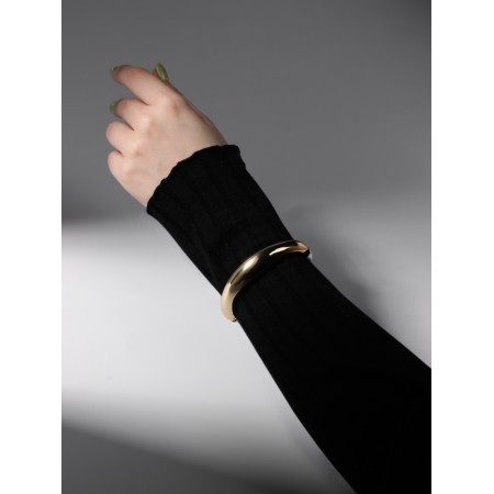 The cuff bracelet "Volume", metal, silver-golden color-3