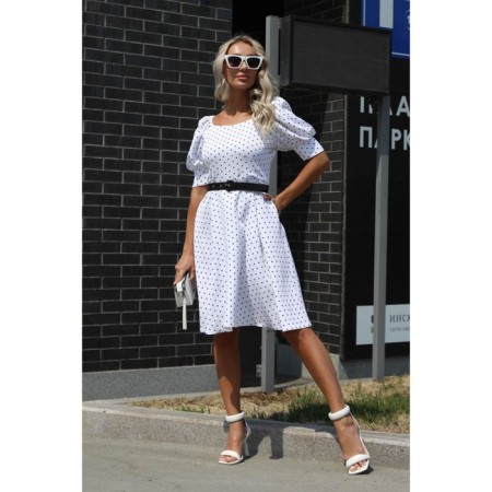 Female dress, size 50, white color-1