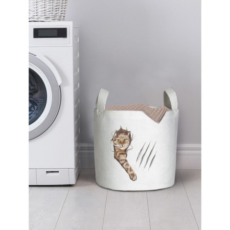 Basket for storage of things "mischievous cat", size 35x35 cm