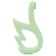 Silicone teether "swan", green color, crush me