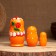 Matryoshka "Strawberry", orange dress, 3 puppet, 10-12 cm