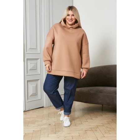 Female hoodies, size 64, beige color-1