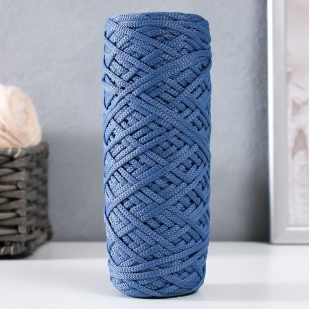 Knitting cord 100% polyester, width 3 mm 100m (jeans)-4