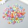 Beads for creativity plastic "White English letters" Color set 20 grams 0.4x0.7x0.7