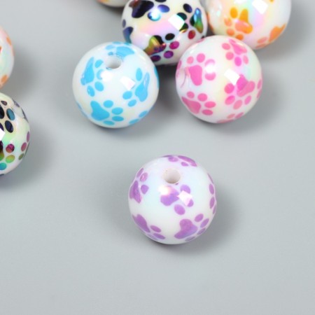 Acrylic beads "Traces of the legs" MIX 1.6x1.6x1.6 cm-1