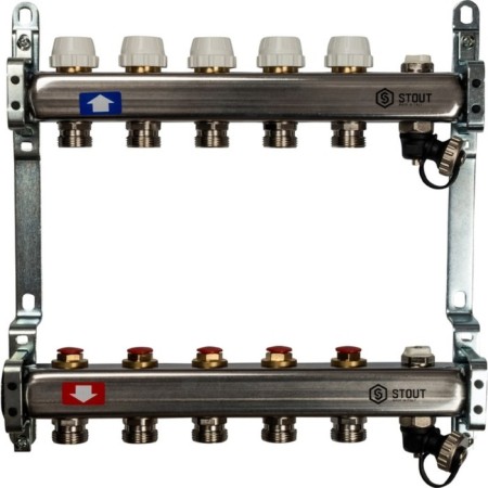 Collector Group Stout SMS-0932-000005, without flow meters, valve, 5 outputs, stainless steel. steel