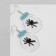 Acryl Earrings "Spiders" in banks, the color of black and blue in silver